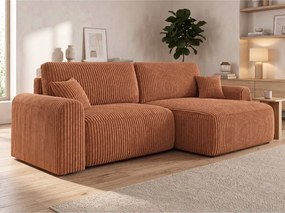 Rozkladacia obojstranná sedacia súprava do L NORDEN TILIA 250x140 cm, terakotová