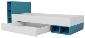 Posteľ do študentskej izby Port OB18 L/P, Farby: biely / tyrkys