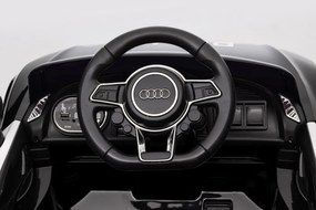 Ramiz Audi R8 Polícia na batérie pre deti + diaľkové ovládanie + EVA + pomalý štart + MP3 LED
