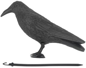 Záhradná figúrka z polyetylénu Crow, 21,5 cm, čierna