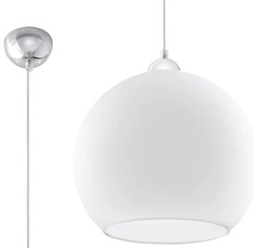 Biele závesné svietidlo so skleneným tienidlom ø 30 cm Bilbao – Sollux