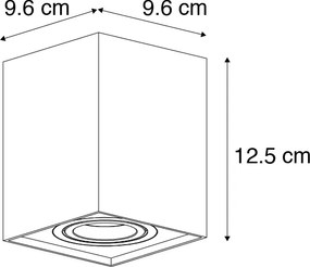 Inteligentný reflektor čierny nastaviteľný vrátane WiFi GU10 - Quadro Up