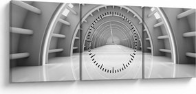 Obraz - 3D priechod (s hodinami) (90x30 cm)