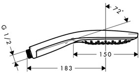 Hansgrohe Raindance Select S, ručná sprcha 150 3jet, biela/chrómová, HAN-28587400