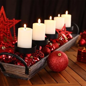 Sada vianočných závesných dekorácií ESTRELLA červená (66 ks)