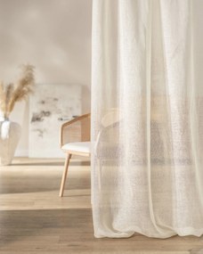 Zaves s riasením WAVE farba produktu krémová látka polopriehľadný, zapletaná, ľanová