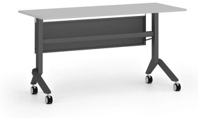 Mobilný stôl PRIMO MOVE, 1400 x 600 mm, čierna podnož, sivá