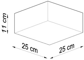 Stropné svietidlo Horus, 1x čierne plastové tienidlo, (biely plast), (25 cm)