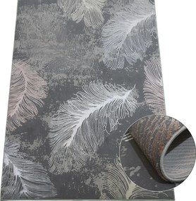 Koberec Allianz 6304 GREY – sivý obdĺžnikový koberec s vzorom Rozmer: 80x150 cm