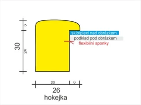 DANTIK rám na obraz 40x50 | BOX modrá mořená (Plexi Čiré)