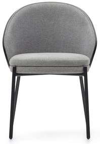 Čierne/sivé čalúnené jedálenské kreslo Eamy – Kave Home