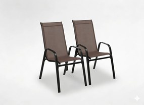 Garden Line SADA 2 HNEDÝCH ZÁHRADNÝCH STOLIČIEK 54 x 70 x 92 CM