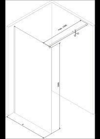 Mexen Kioto sprchová zástena 70x200 cm 8 mm, chrómový profil, číre sklo, 800-070-101-01-00