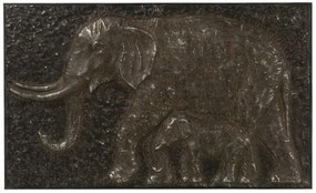 Kovový obraz Slony - 102 * 8 * 62 cm