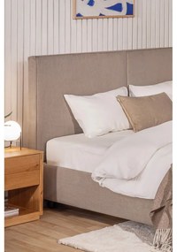 Čalúnená dvojlôžková posteľ taupe s úložným priestorom s roštom 180x200 cm Myra Bold – Bonami Selection