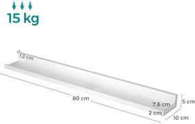 Sada 2 ks nástěnných polic PROXY 80 cm bílá