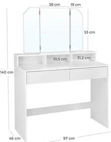 Toaletný stolík VENUS biely