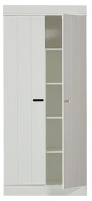 Biela šatníková skriňa z borovicového dreva 77x175 cm Connect – WOOOD