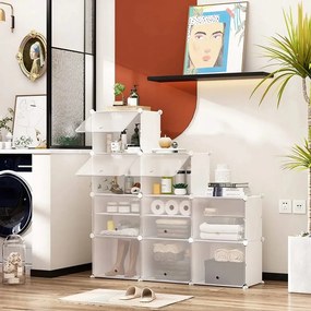 Hogler 3401 Variabilný regálový systém 8 políc 128 x 42 x 32 cm, biely