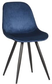 Tmavomodré zamatové jedálenské stoličky v súprave 2 ks Capri – LABEL51