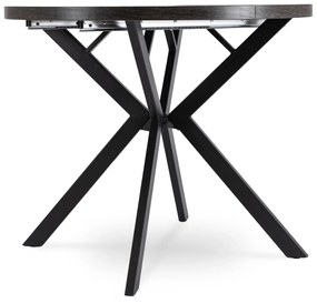 PROXIMA.store - Okrúhly rozkladací stôl LUGO FARBA: betón, FARBA NÔH: čierna