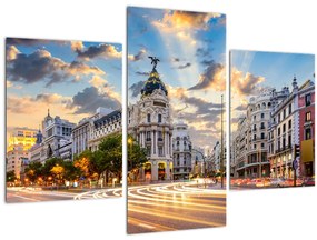 Obraz - Calle Gran Vía, Madrid, Španielsko (90x60 cm)