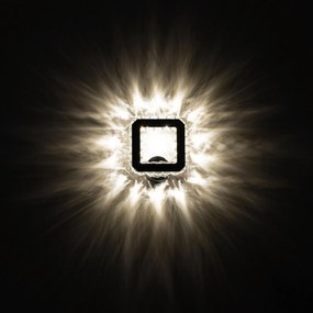 Toolight - LED krištáľové nástenné svietidlo 10W, teplé svetlo, APP415-W, chrómová, OSW-65013