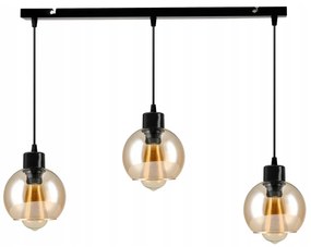 BERGE Sklenená LED stropná lampa nastaviteľná 3xE27 - jantárová farba