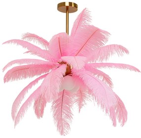 Feather Palm závesná lampa Ø87 cm ružová