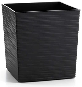 PLASTOVÝ KVETINÁČ FLORE RIFLO 25X25 CM ČIERNA