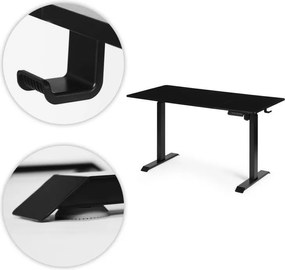 Elektrický nastaviteľný stôl 140 x 70 cm, nastaviteľná výška 76-121cm, čierny