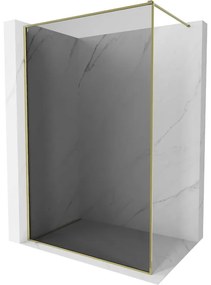 Mexen Kioto-F, sprchová zástena s rámom 110 x 202 cm, 8 mm šedé sklo, zlatý lesklý profil, 800-110-104-50-40