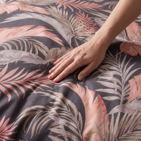 Kvalitex Bavlnené obliečky DELUX 140x200 + 70x90 cm - PALMA sivá