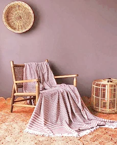 Tkaná bavlnená deka exclusive Lara Hnedá 150x200cm TiaHome