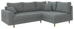 Sivá rohová pohovka z textílie buklé (pravý roh/do L) Ariella – Ropez