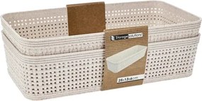 Úložný košík (2 ks) 25,3x13,3 cm, béžový%