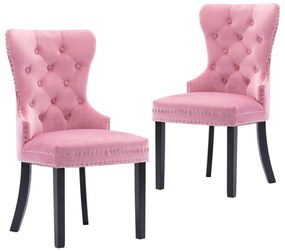 Jedálenské stoličky 2 ks ružové zamatové 287962