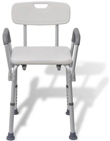 Sprchovacia stolička, hliník, biela