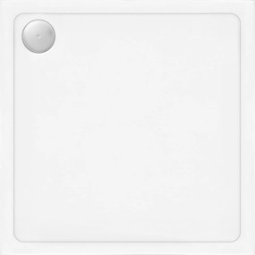 Rea Savoy, sprchová vanička 90x90x6 cm + sifón s medenou krytkou, biela lesklá, KPL-01907