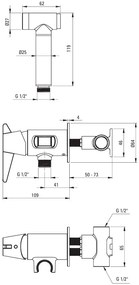 Deante Temisto, podomietková bidetová batéria, čierna matná, DEA-BQT_N34M