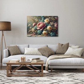 Obraz - Zátišie s kvetmi - maľba (90x60 cm)