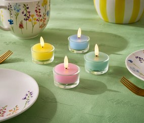 LED čajové sviečky z pravého vosku s drážkou, 4 ks