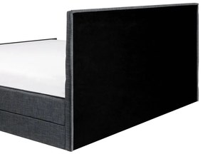 Čalúnená posteľ 180 x 200 cm tmavosivá VALBONNE Beliani