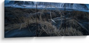 Obraz výhľadu na Islandskej vrcholky (s hodinami) (90x30 cm)