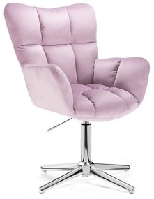 LuxuryForm DESIGN Otočné kreslo AURORA VELUR na striebornom kríži - levanduľa