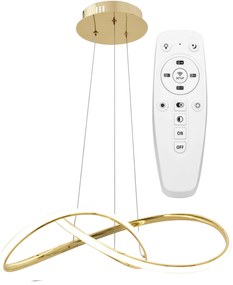 Toolight - LED závesné svietidlo APP394-CP + diaľkové ovládanie, zlatá, OSW-06910