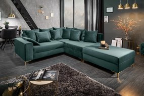 Bighome - Rohová sedačka LAFT - petrolejová
