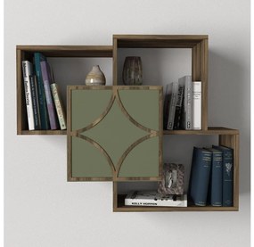 Nástenná polica ARCO 73x79,2 cm hnedá/zelená