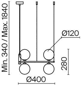 Závesné svietidlo Maytoni Ring  MOD013PL-04B