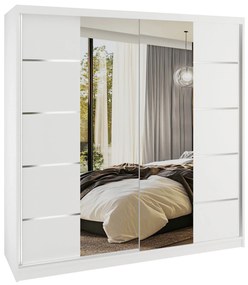 Šatníková skriňa SERENITY 200 cm biely mat ME SERENITY SZP5/0/W/W/0/HIA